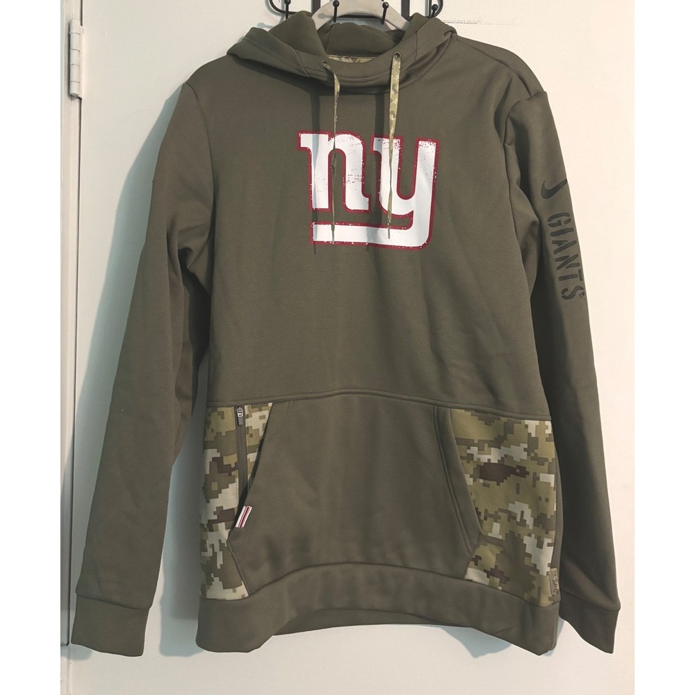Nike New York Giants Salute to Service Hooded Sweatshirt Sz S Green Camo Mens